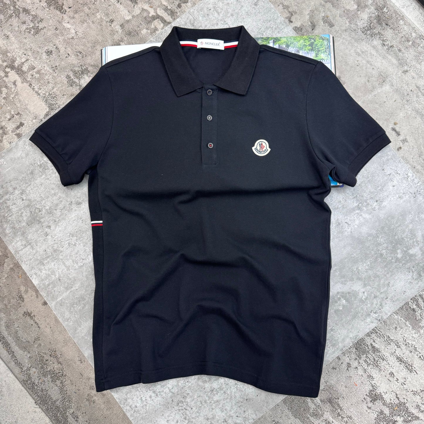 MNCLR- STRIPED POLO - BLACK