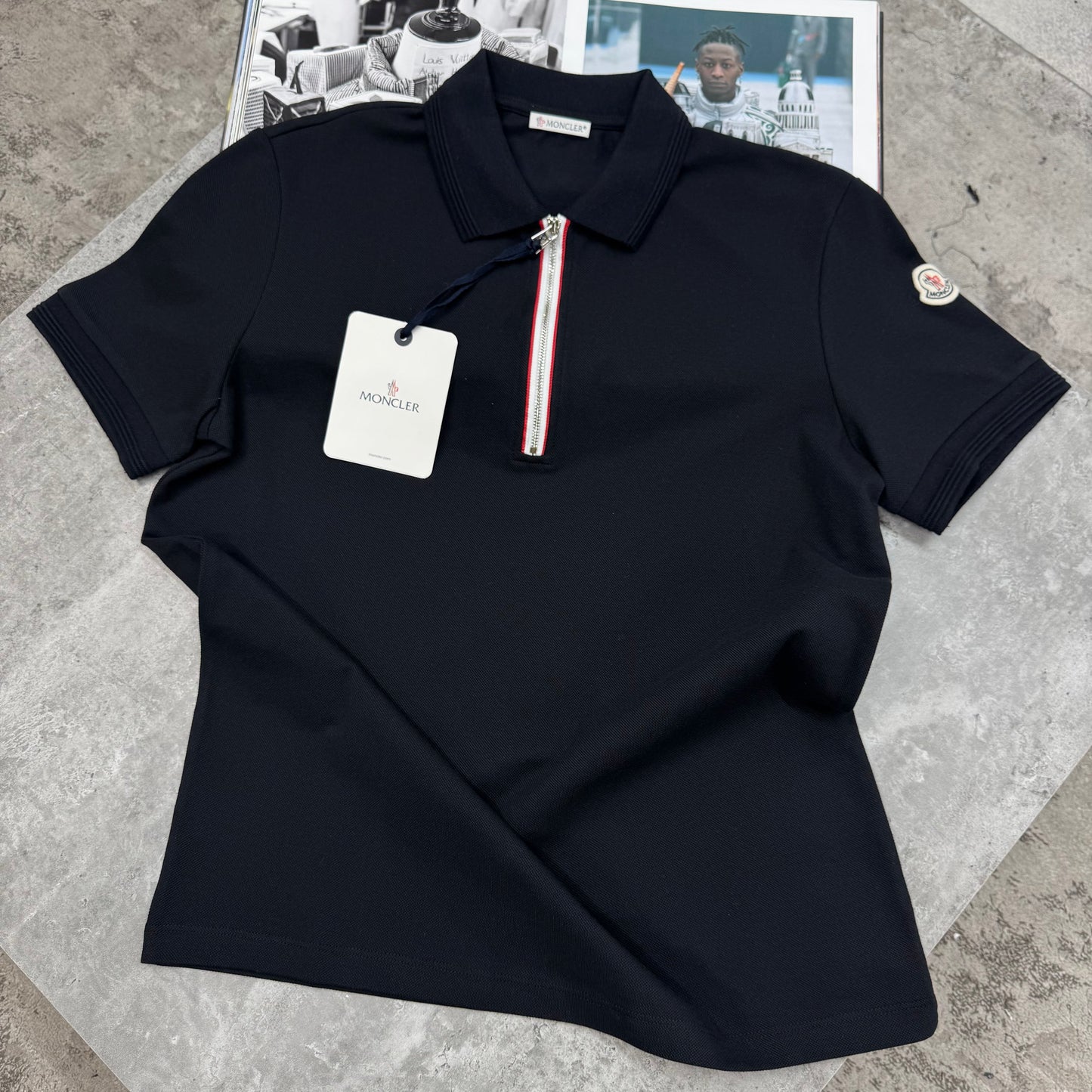 MNCLR - HALF ZIP POLO - BLACK