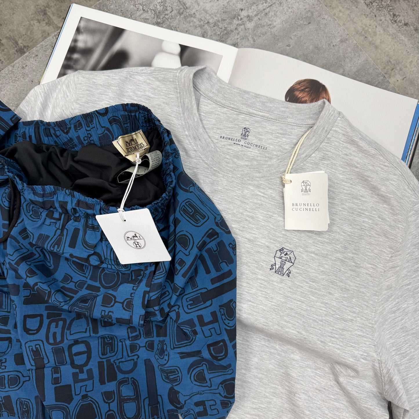 BRUNELLO - T-SHIRT - GREY