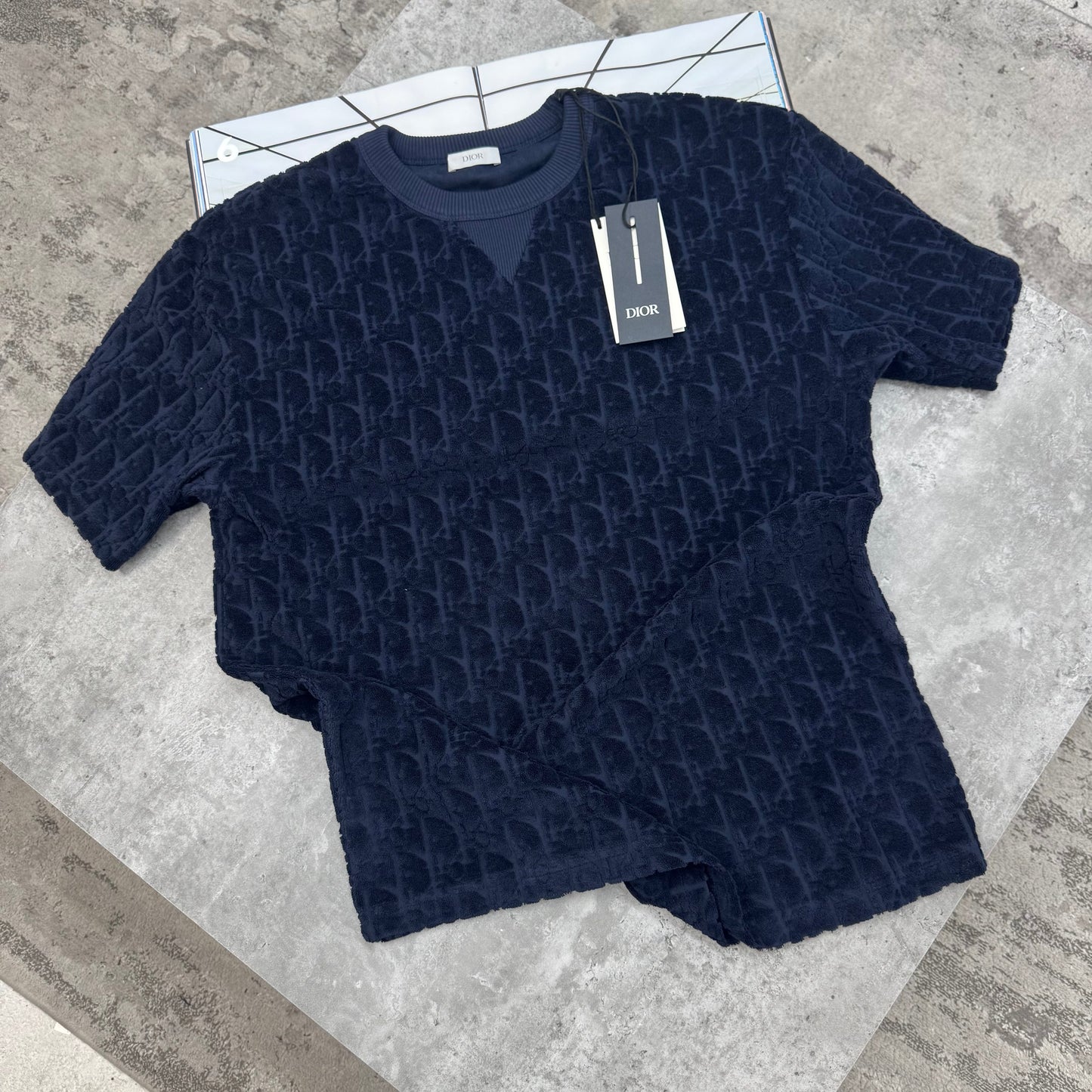 CD - OBLIQUE TEDDY T-SHIRT - NAVY