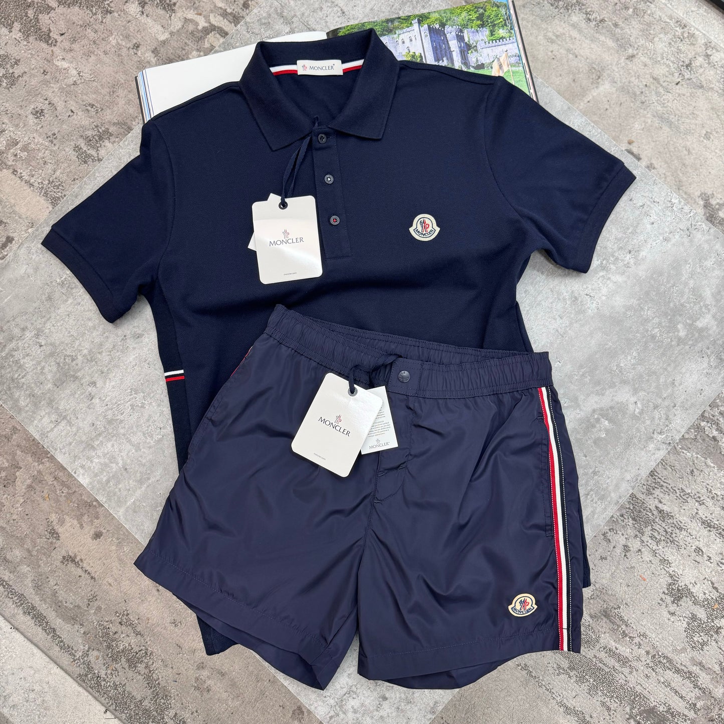 MNCLR- STRIPED POLO - NAVY