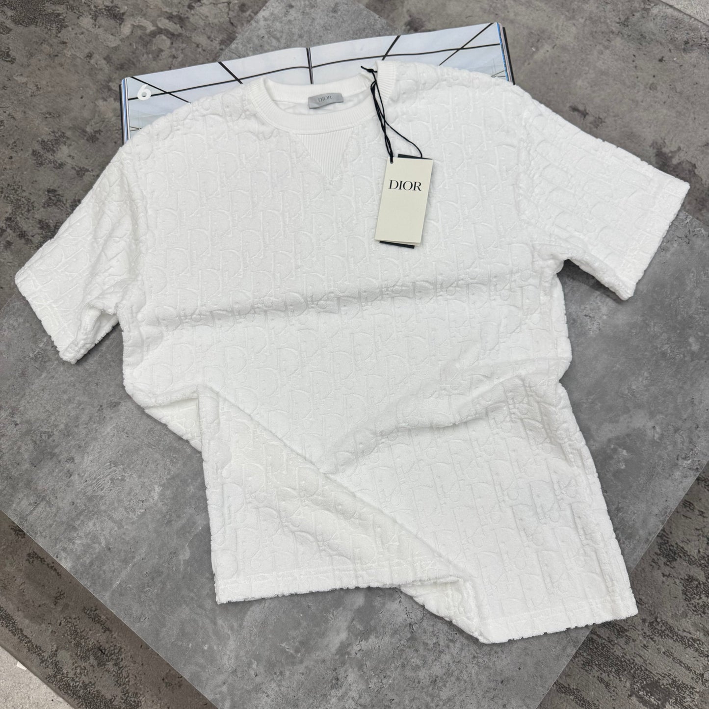 CD - OBLIQUE TEDDY T-SHIRT - WHITE