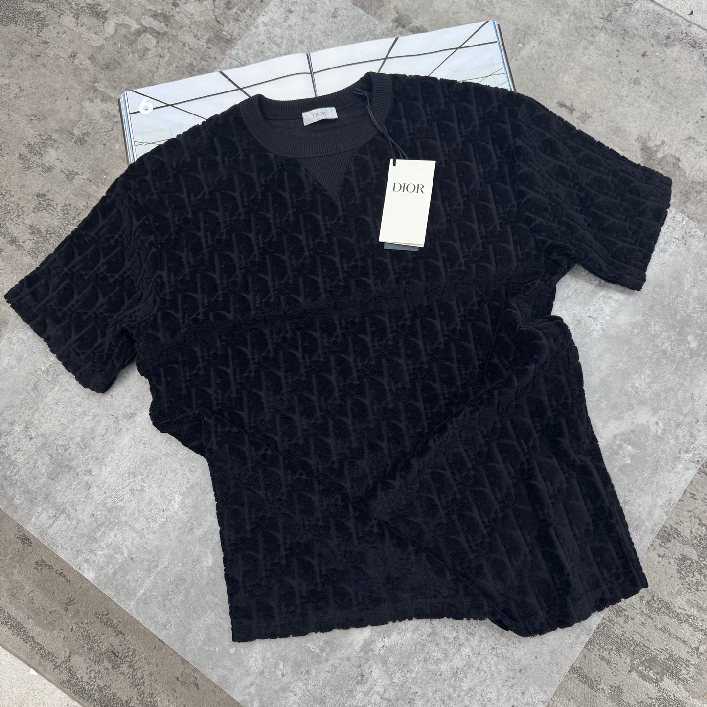 CD - OBLIQUE TEDDY T-SHIRT - BLACK