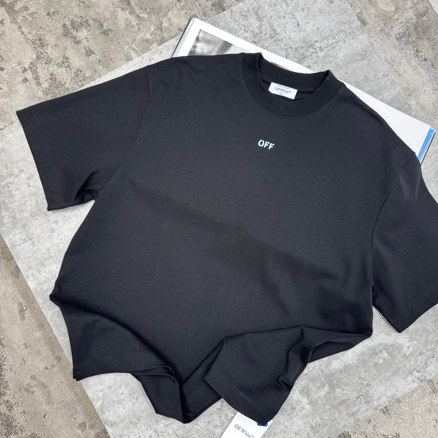 OW - OFF T-SHIRT - BLACK/LIGHT BLUE