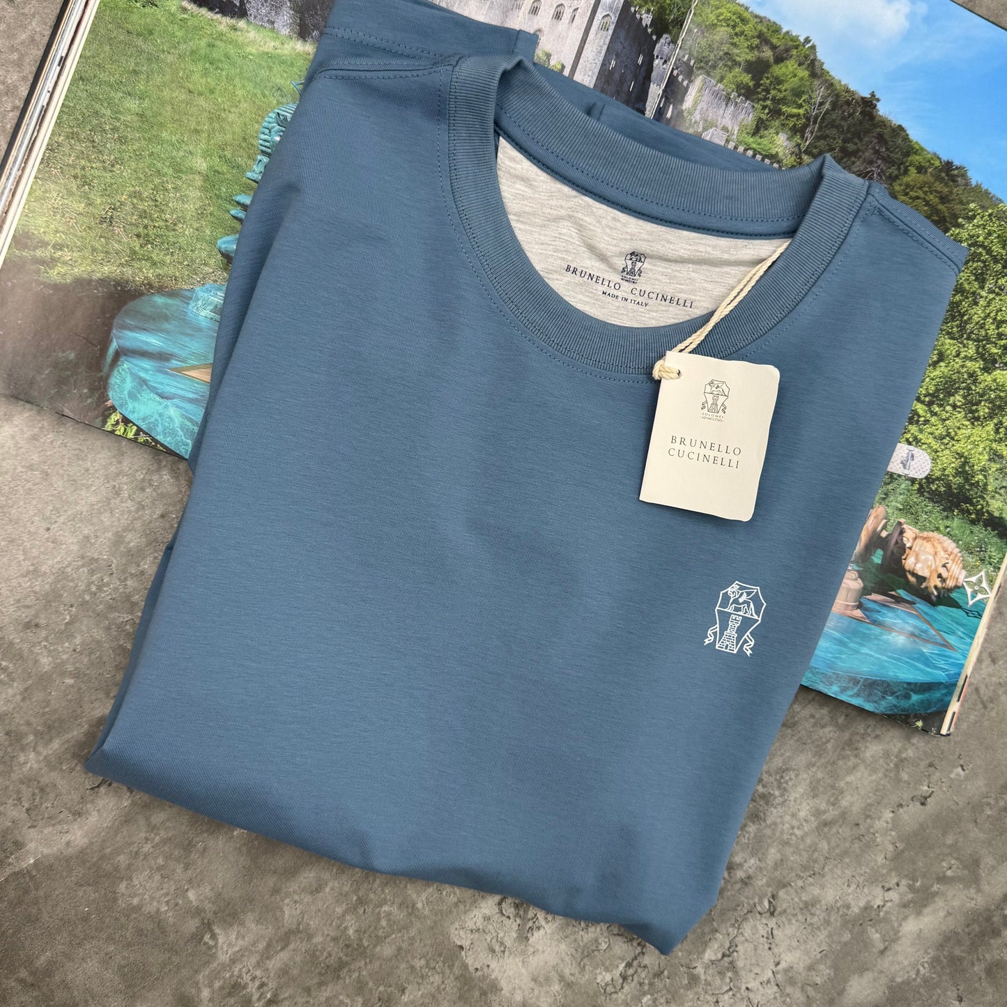 BRUNELLO - T-SHIRT - BLUE