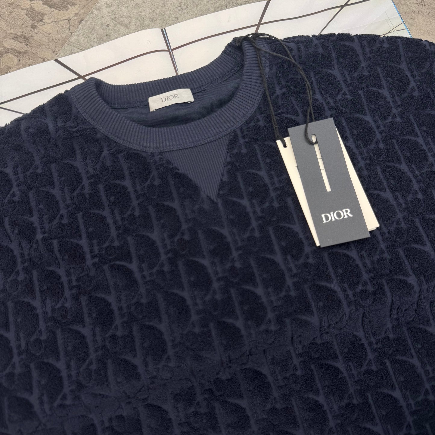 CD - OBLIQUE TEDDY T-SHIRT - NAVY