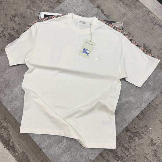 BURB - PATCHED SHOULDER T-SHIRT - WHITE