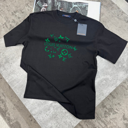 LVE - MONOGRAM PRINT T-SHIRT - BLACK