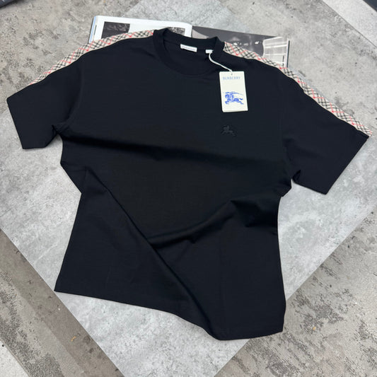 BURB - PATCHED SHOULDER T-SHIRT - BLACK