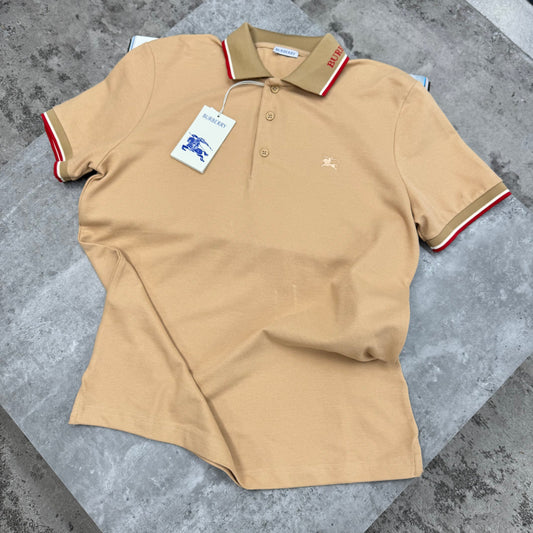 BURB - POLO - BEIGE/RED