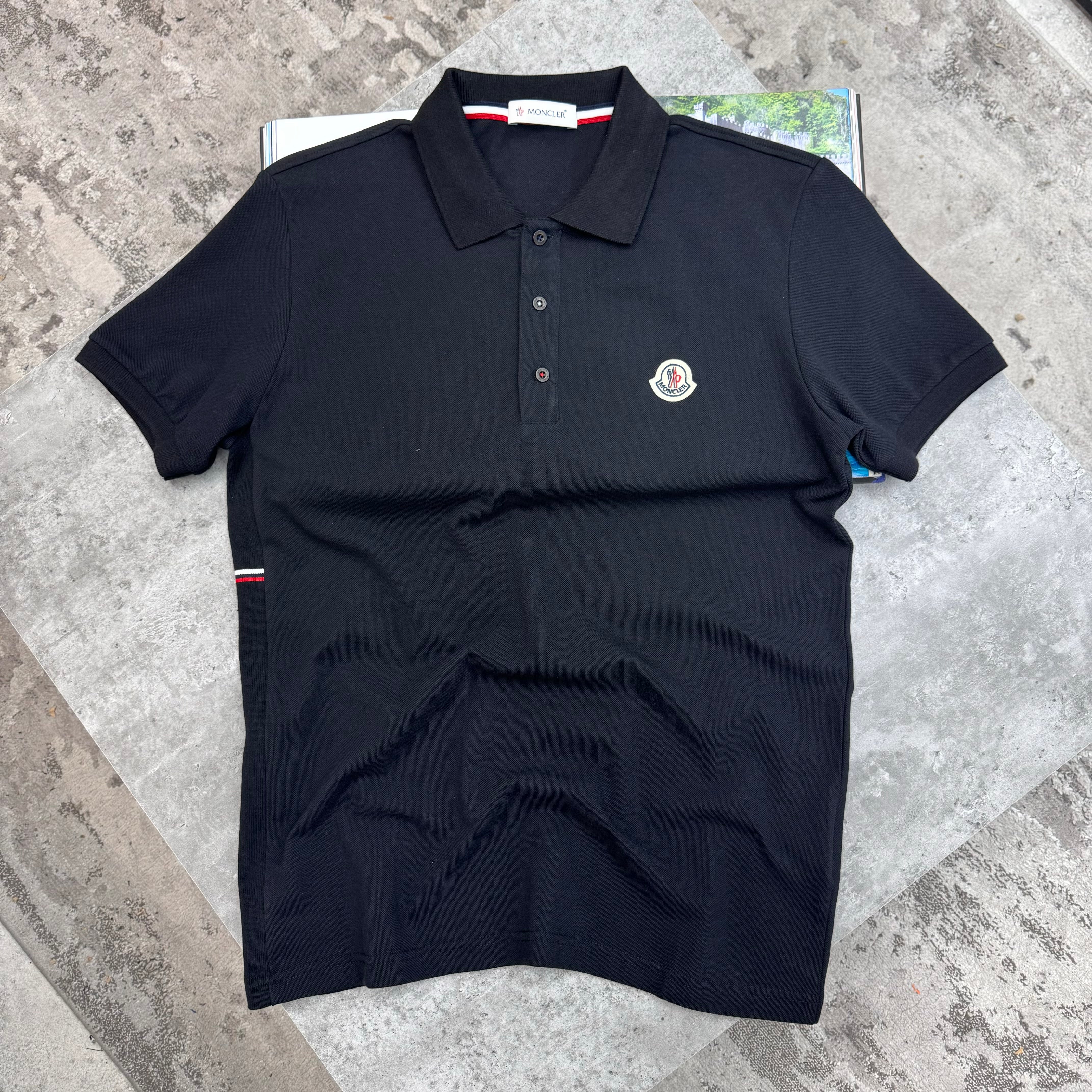 MNCLR- STRIPED POLO - BLACK