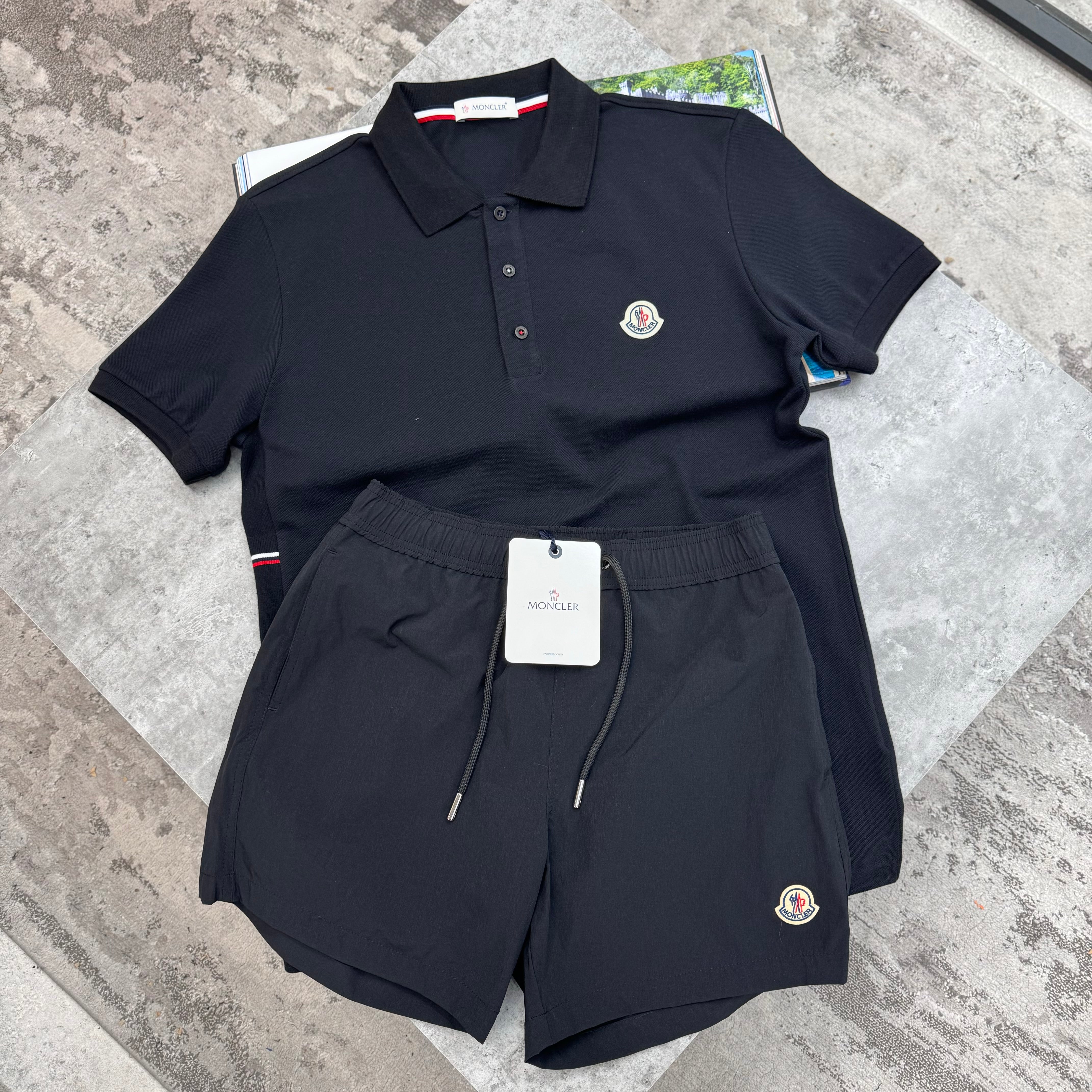 MNCLR- STRIPED POLO - BLACK