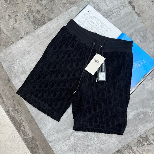 CD - OBLIQUE TEDDY SHORTS - BLACK