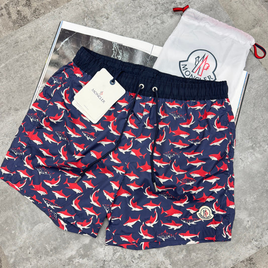 MNCLR - SHARK SWIMS - NAVY/RED