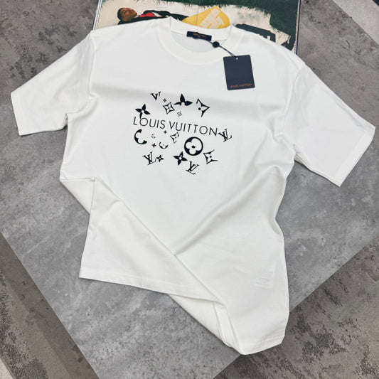 LVE - MONOGRAM PRINT T-SHIRT - WHITE