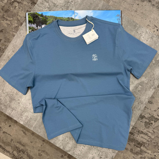 BRUNELLO - T-SHIRT - BLUE