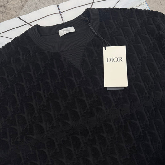 CD - OBLIQUE TEDDY T-SHIRT - BLACK