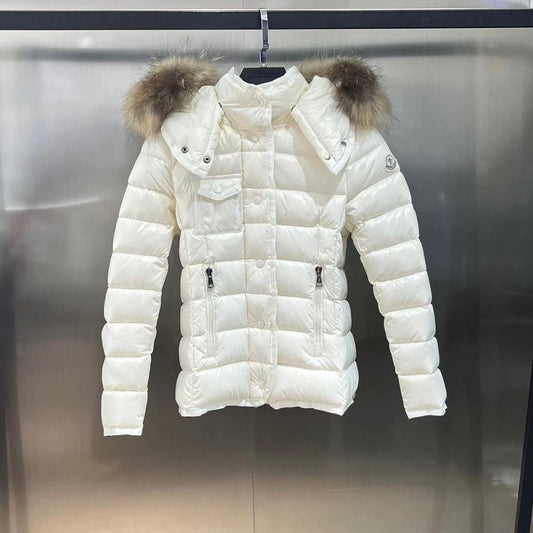 (PRE-ORDER) MNCLR - WOMENS COAT WITH FUR - WHITE
