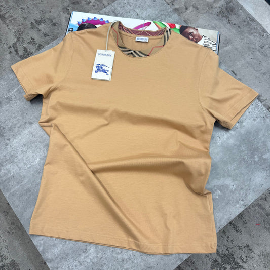 BURB - COLLAR PRINT T-SHIRT - BEIGE