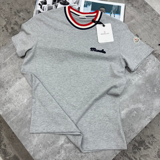 MNCLR - STRIPED COLLAR T-SHIRT - GREY