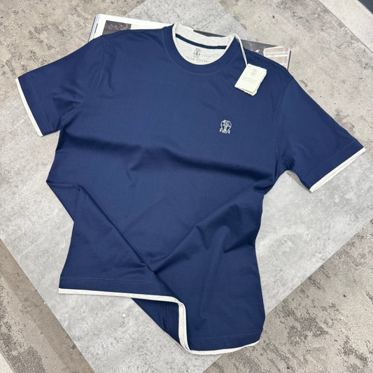 BRUNELLO - T-SHIRT - NAVY