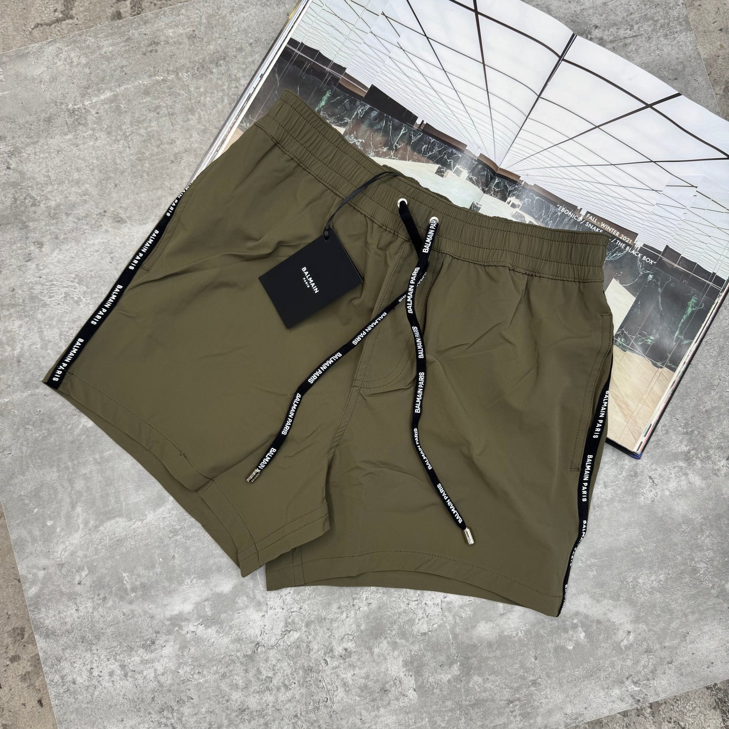 BLM - STRIPE SWIMS - KHAKI