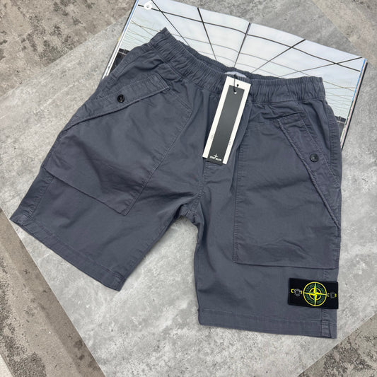 SI - BUTTON POCKET CARGO SHORTS - CHARCOAL
