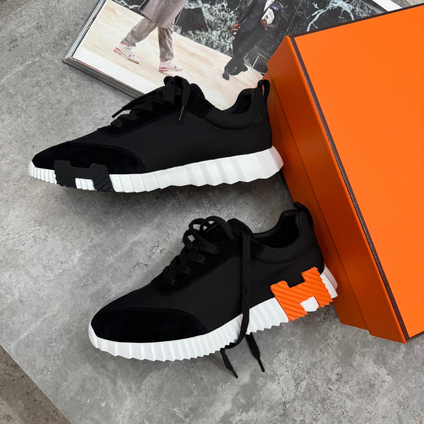 HMES - BOUNCING TRAINERS - BLACK/ORANGE