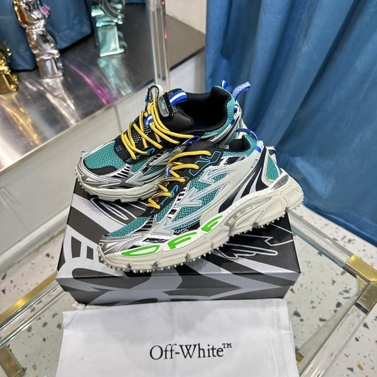 (PRE-ORDER) OW - TRAINERS - TEAL/GREY/YELLOW